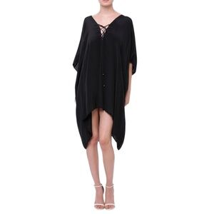SHAHIDA PARIDES BLACK SILK MULTI WEAR CAFTAN DRESS